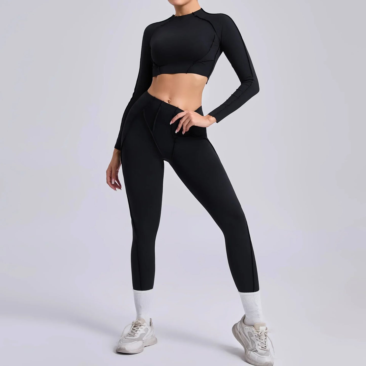 Naadloze yogasets Sport Fitness Hoge taille Heupheffen Mager Ademend Buiten Hardlopen Workout Kleding Gympakken voor dames