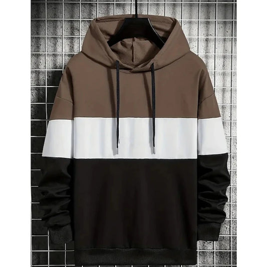 Herenhoodies Mode 3D-kleurenblokprint Sweatshirts voor heren Casual eenvoudige stijl Oversized trui Herfst- en winterkleding