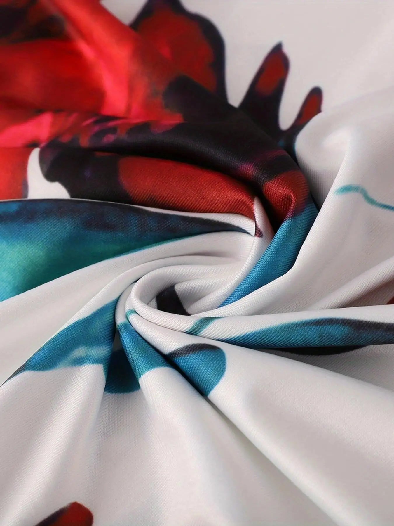 2024 Europese en Amerikaanse stijl bloemenprint, bijpassende jurk met korte mouwen voor grote swingrok voor dames