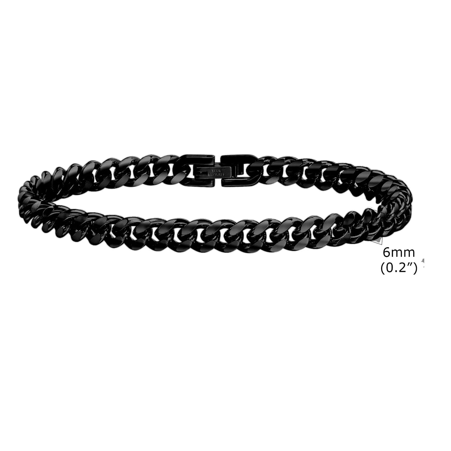 Vnox 18cm/20cm/22cm Stainless Steel Bold Cuban Bracelets for Men Women,6mm/8mm/10mm/12mm Width Miami Curb Links Wristband Gift