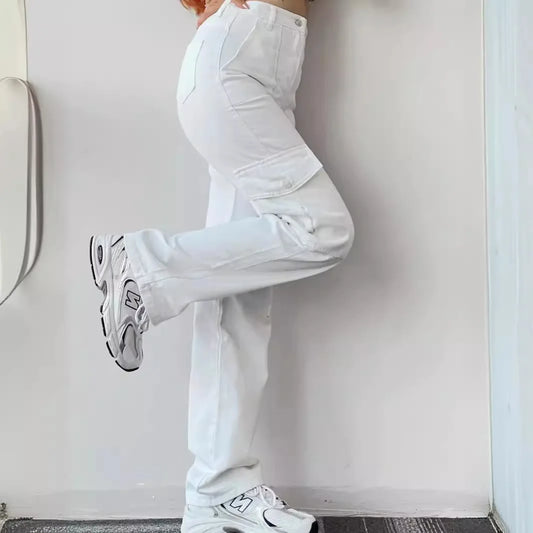 Veelzijdige casual dameswerkkleding met lange taille en driedimensionale zakken