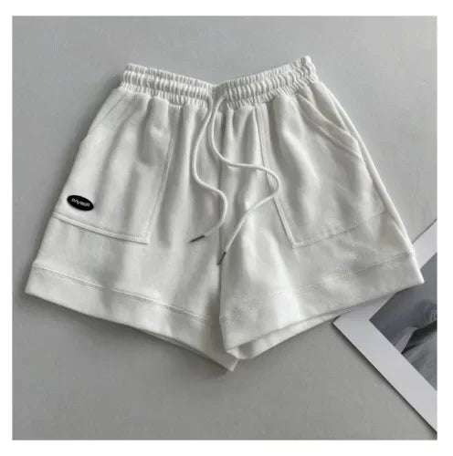 2025 Women's Comfortable Loose Wide-legged Drawstring A Pants Slim Waist Slim Fit Casual Home Versatile Sports Shorts New