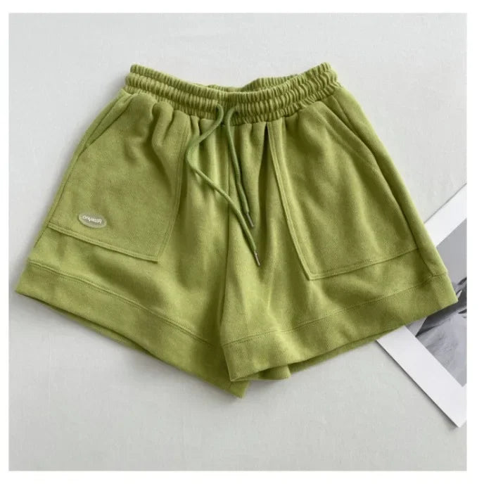 2025 Dames Comfortabele losse wijde pijpen Trekkoord Een broek Slanke taille Slim Fit Casual Home Veelzijdige sportshorts Nieuw