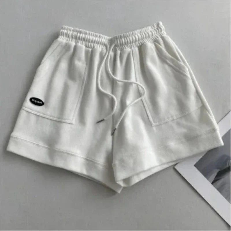 2025 Dames Comfortabele losse wijde pijpen Trekkoord Een broek Slanke taille Slim Fit Casual Home Veelzijdige sportshorts Nieuw