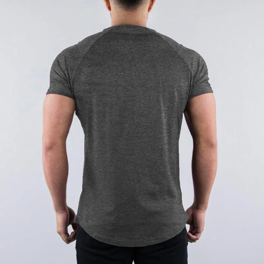 Men's Summer Skinny Casual T-Shirt Short Sleeve Tee Male Gym Fitness Sport Cotton Tops Man Running Workouts Sweatshirt Clothing