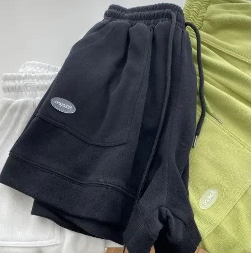 2025 Dames Comfortabele losse wijde pijpen Trekkoord Een broek Slanke taille Slim Fit Casual Home Veelzijdige sportshorts Nieuw
