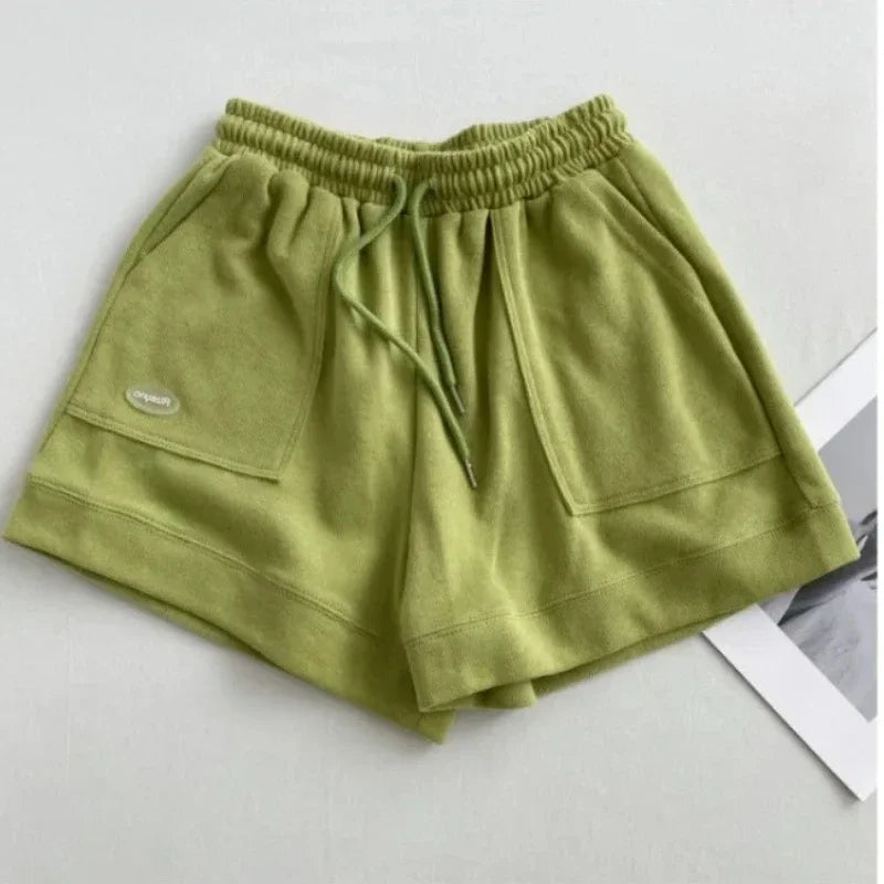 2025 Dames Comfortabele losse wijde pijpen Trekkoord Een broek Slanke taille Slim Fit Casual Home Veelzijdige sportshorts Nieuw