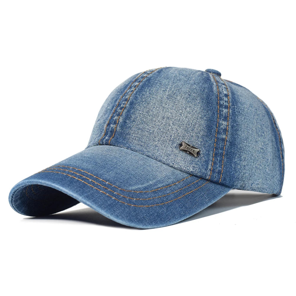 Vintage gewassen katoenen baseballpet heren dames denim papa hoed verstelbare trucker stijl laag profiel