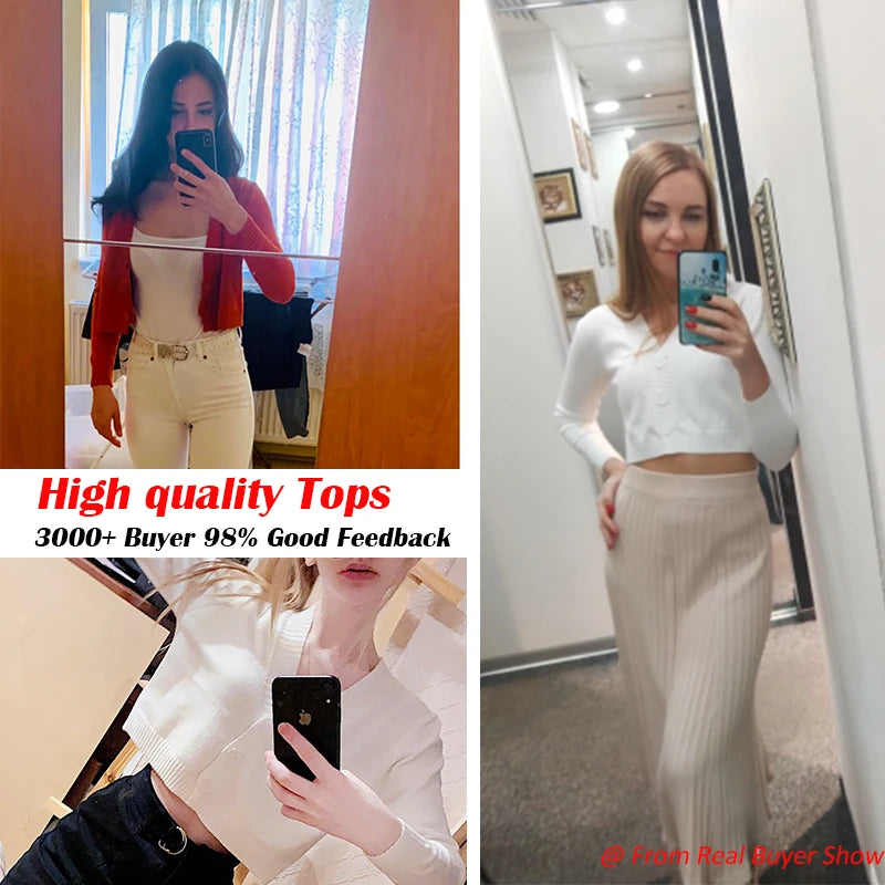 Knitted Cropped Cardigan Women Korean Short Sweater Long sleeve Crop Top V neck Fashion Y2k Clothes Green Blue