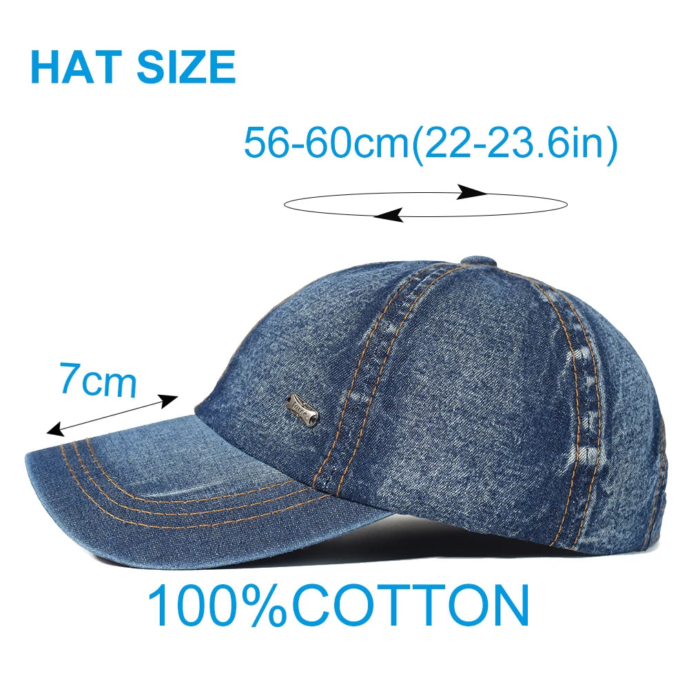 Vintage gewassen katoenen baseballpet heren dames denim papa hoed verstelbare trucker stijl laag profiel