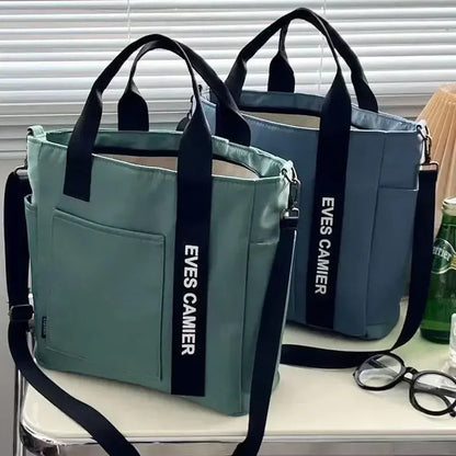 Nieuwe Casual Tote Schoudertas met grote capaciteit Nylon Waterdichte canvas handtas Eenvoudige mode Messenger Bags voor schoolmeisje