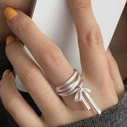 VENTFILLE 925 Sterling Silver Rings INS Fashion Hip Hop Vintage Couples Hollow Lines Punk Thai Silver Party Adjustable  Jewelry