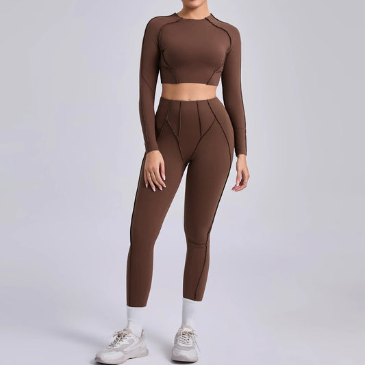 Naadloze yogasets Sport Fitness Hoge taille Heupheffen Mager Ademend Buiten Hardlopen Workout Kleding Gympakken voor dames