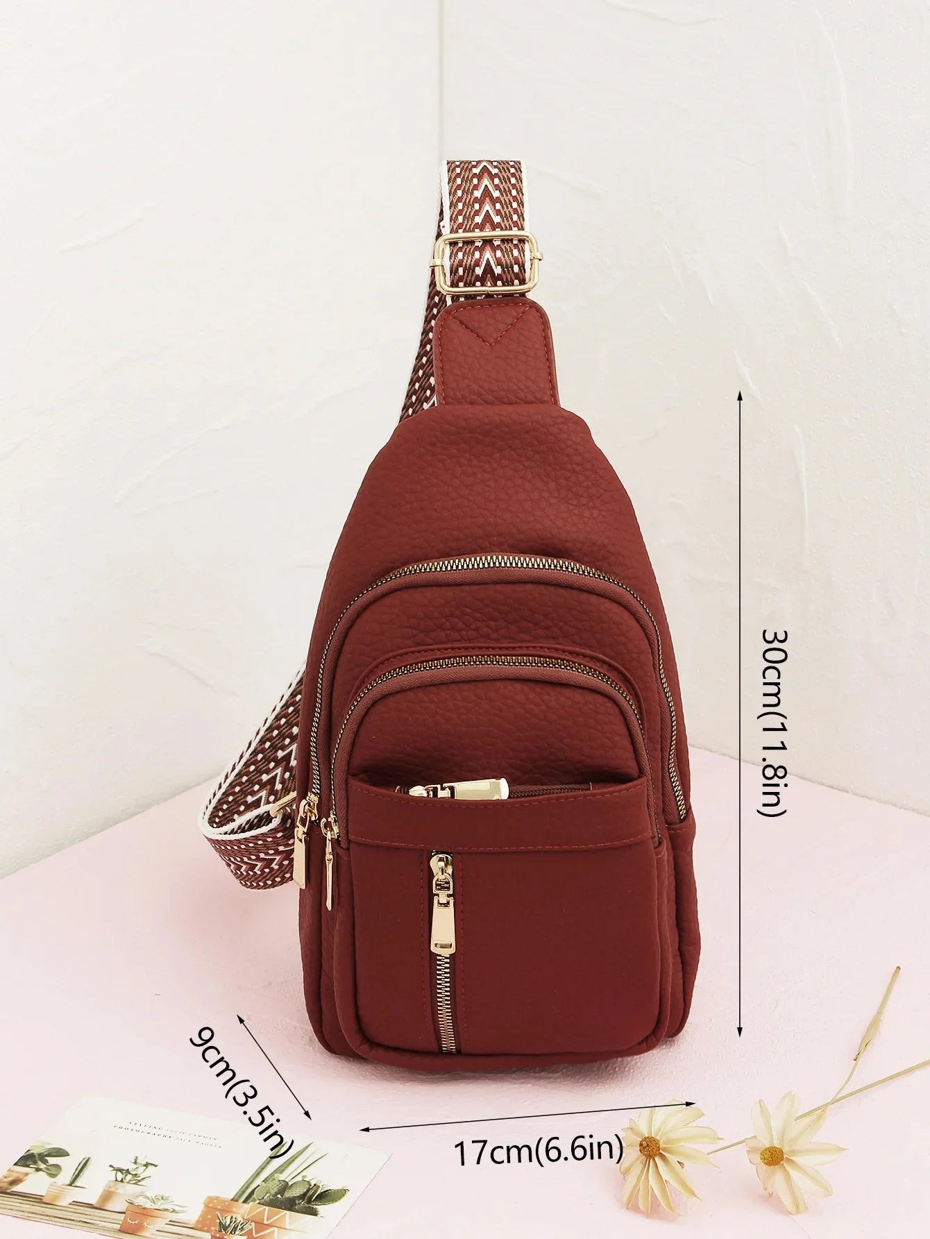 Fashionable Soft Leather Crossbody Bag Women's Backpack Retro Style Internal Zipper Pocket PU Material Non-AE Brand Origin