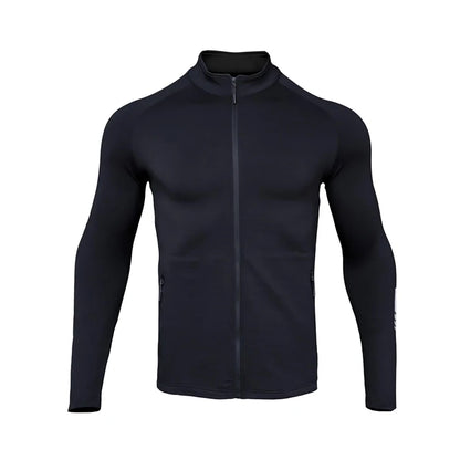 Nieuwe Winter Herfst Sport Shirt Mannen Rits Elastisch Sneldrogend Running Jassen Fitness Gym Sportkleding Sport Top Heren Sportkleding
