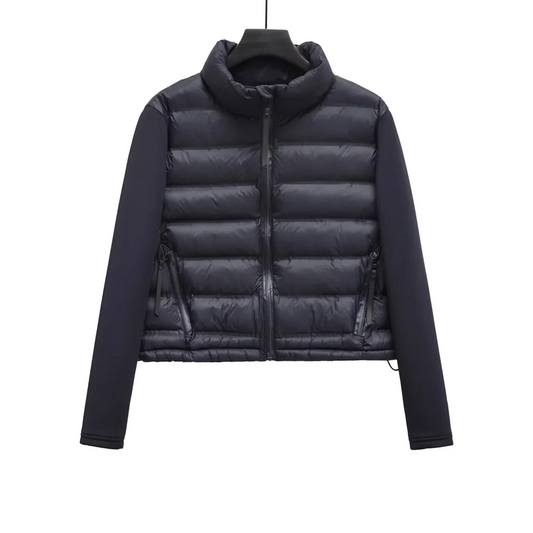 Kar&Otza 2024 Herfst/Winter Nieuwe vrouwen Opstaande Kraag Splicing Korte Katoenen Kleding Lichtgewicht Katoenen Jas jas