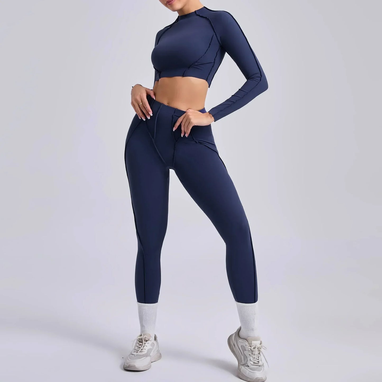 Naadloze yogasets Sport Fitness Hoge taille Heupheffen Mager Ademend Buiten Hardlopen Workout Kleding Gympakken voor dames