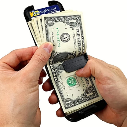 Metal ID Bank Credit Card Holder Wallet Anti RFID Blocking Minimalist Mens Ultra Thin Aluminum Clip Pocket Cash Case