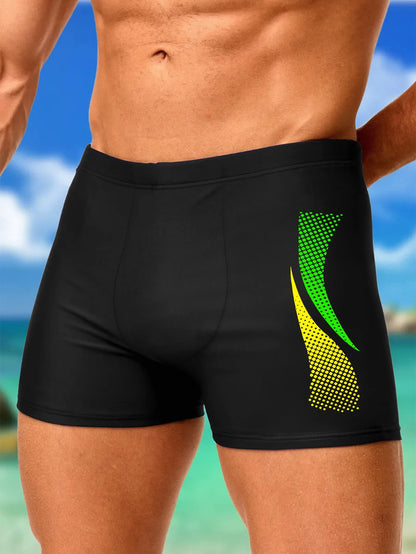 Zwembroek met modedrukken Heren Sneldrogende strandboxershorts met trekkoord Zwemkleding voor jongens Onderbroeken