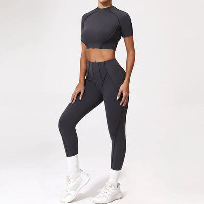 Naadloze yogasets Sport Fitness Hoge taille Heupheffen Mager Ademend Buiten Hardlopen Workout Kleding Gympakken voor dames