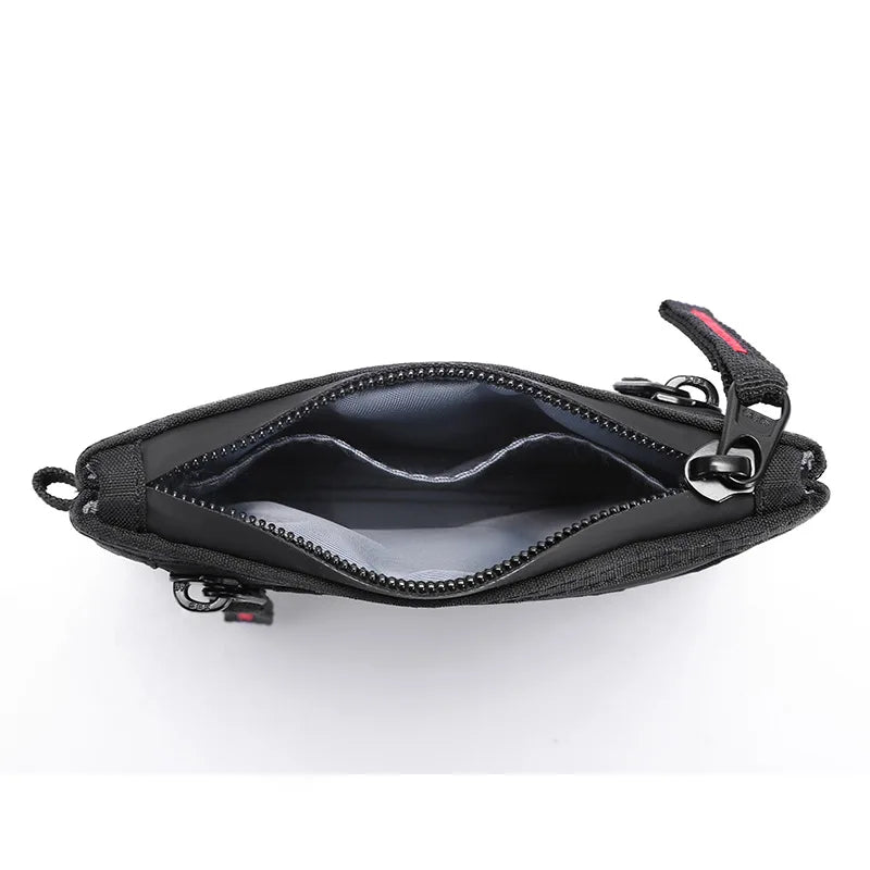 Rfid Credit Card Holder Men Wallets Luxury Nylon Slim Wallet Zipper Key Card Case Male Tactical Purse Coin Purse With Carabiner