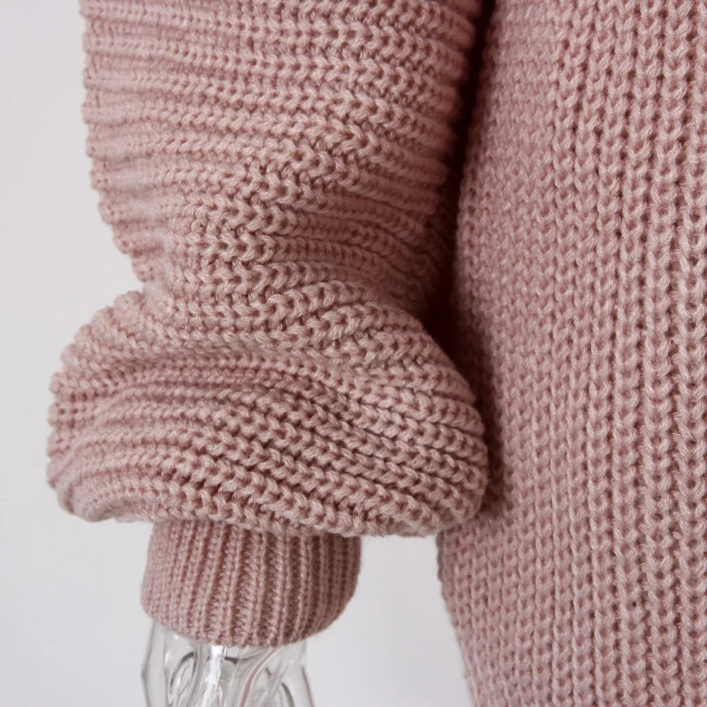 Herfst en winter damesjurken Kraag met één woord Louj Casual losse gebreide trui Jurk Korte jurken Casual jurk voor dames