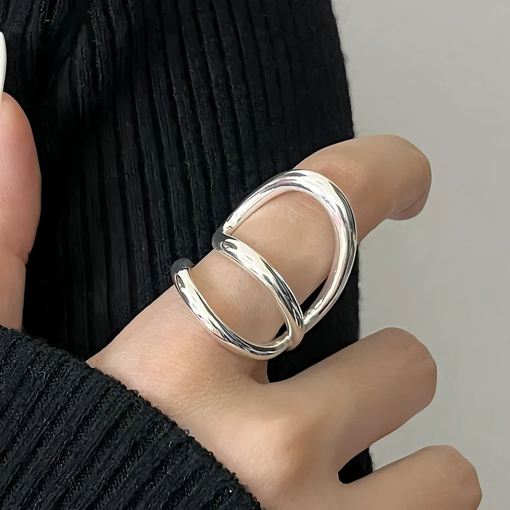 VENTFILLE 925 Sterling Silver Flower Lace Ring Korean Fashion Opening Inlaid CZ Adjustable Rings Valentine's Day Gift