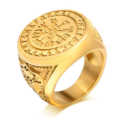 Vintage punk natuurlijke rode stenen ring voor mannen, vergulde roestvrijstalen dikke zegelring, hoge kwaliteit mode-sieraden cadeau