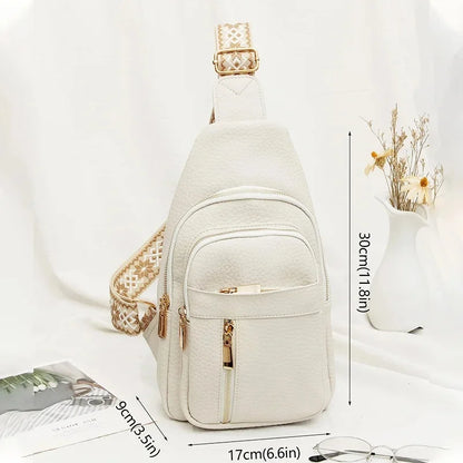 Fashionable Soft Leather Crossbody Bag Women's Backpack Retro Style Internal Zipper Pocket PU Material Non-AE Brand Origin