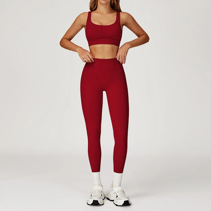 2 STKS Yoga Set Sportpak Dames Trainingspak Dames Sportkleding Gym Set Hardlopen Workout Sportshirt met lange mouwen Yogakleding