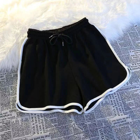 Gestreepte sportshorts dames Koreaanse mode casual mini-shorts zomer eenvoudige losse wijde pijpen shorts dames nieuw