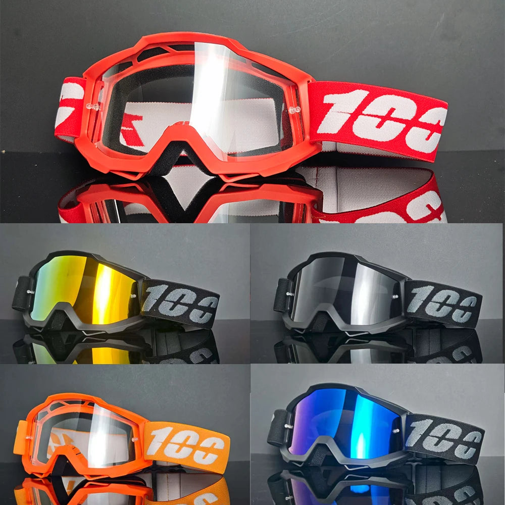 100-motorbril Stofdichte racebril Winddicht voor heren en dames Motocross Fietsen Skiën Outdoor Off-road fietsbril