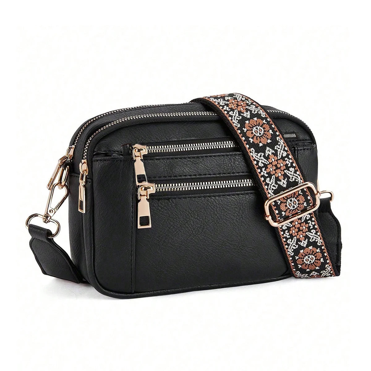 Retro modeklassieker, multifunctionele damestas, crossbodytas met schouderband met ritssluiting, kleine vierkante tas, geschikt voor kantoor