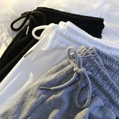 Gestreepte sportshorts dames Koreaanse mode casual mini-shorts zomer eenvoudige losse wijde pijpen shorts dames nieuw