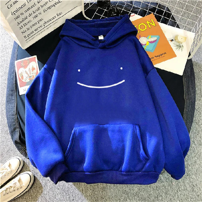 2023 Herfst Winter Mode Kleding Capuchon Casual Y 2K Sweatshirt Dames Smile Gezicht Effen Kleur Hoodies Luie Stijl Losse Hoodie