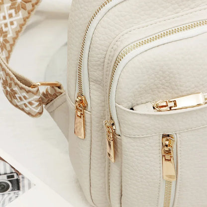 Fashionable Soft Leather Crossbody Bag Women's Backpack Retro Style Internal Zipper Pocket PU Material Non-AE Brand Origin