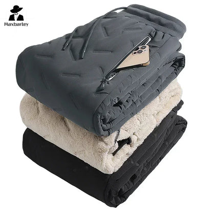 Winter donskatoenen broek Heren Casual waterdichte ritszak Verdikte wol Warme broek Jogger Outdoor Koudbestendige skibroek 7XL