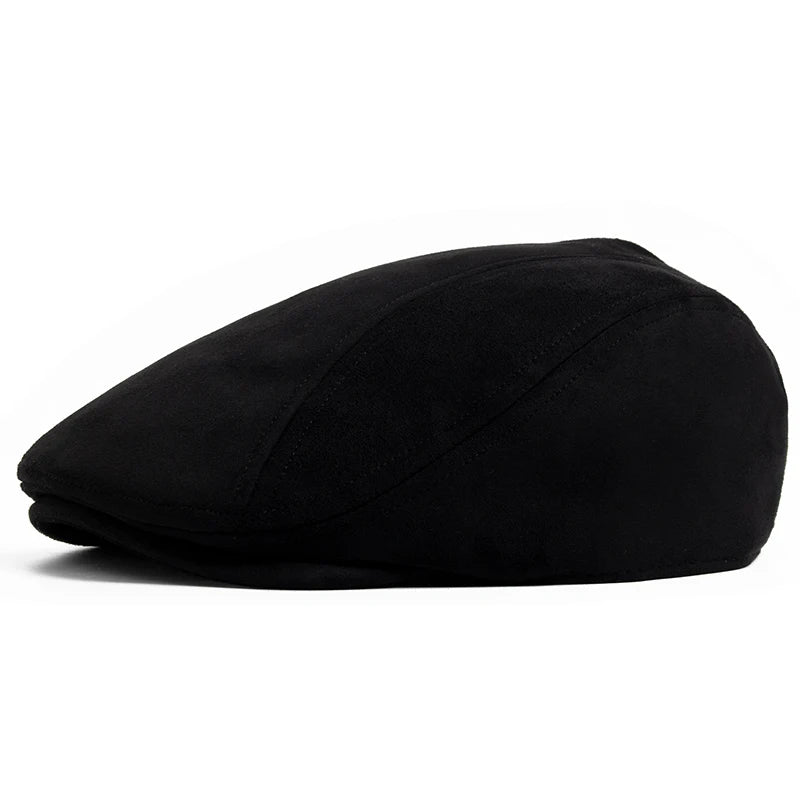 New Suede Autumn Winter Beret Fashion Vintage Men Women Newsboy Hat Casual Flat Visor Cap Berets For 54-58cm Head Circum Ference