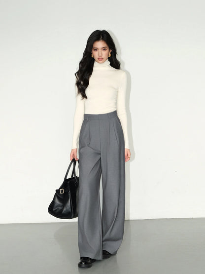Multicolor Office High-waisted Wide-leg Suit Pants Women's 2025 Autumn Loose and Drape Casual Straight Mopping Trousers