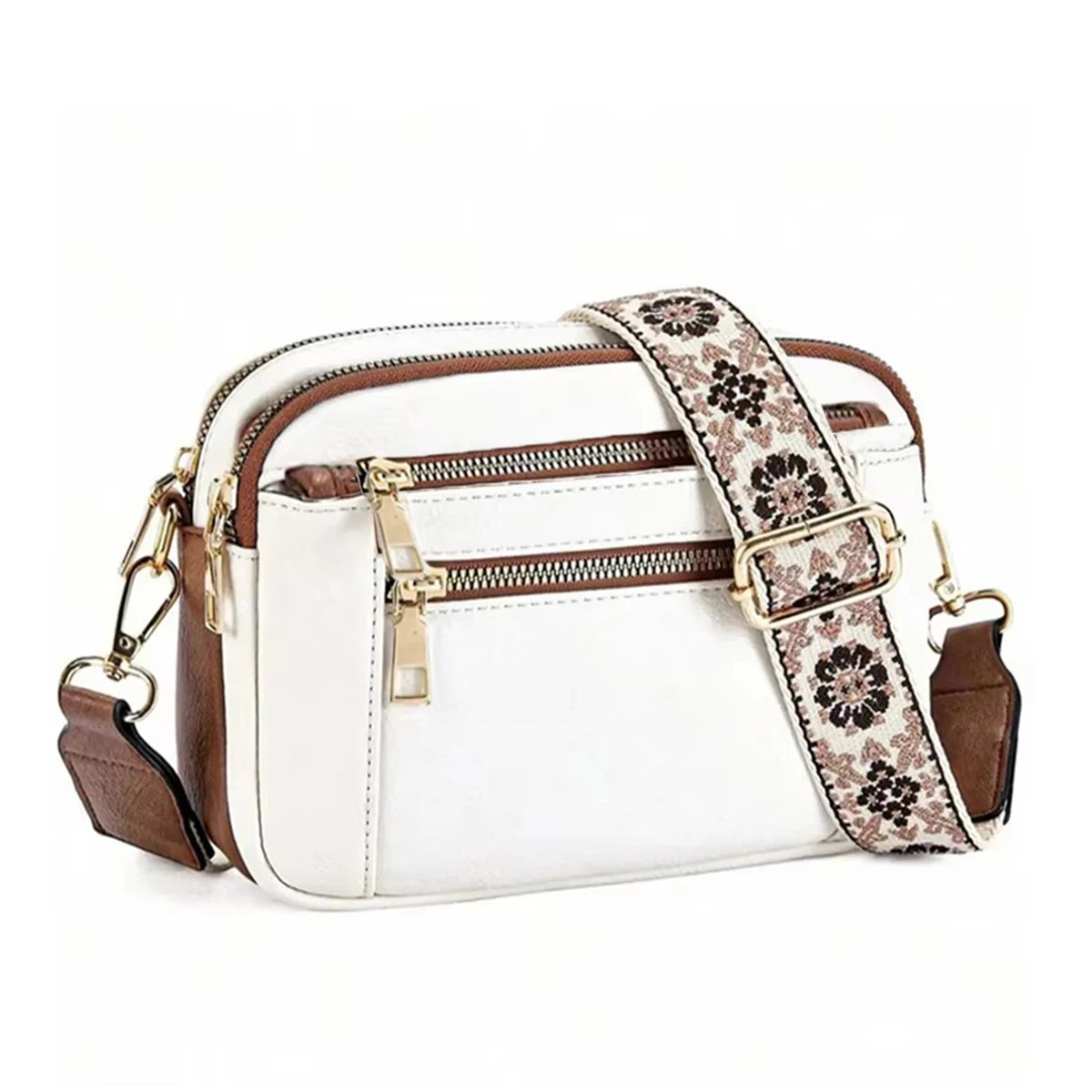 Retro modeklassieker, multifunctionele damestas, crossbodytas met schouderband met ritssluiting, kleine vierkante tas, geschikt voor kantoor