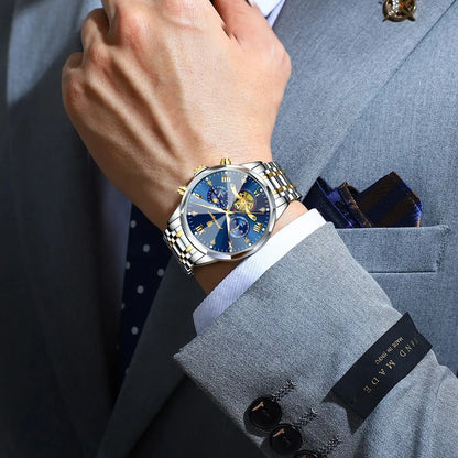 Reloj POEDAGAR de lujo para hombre, Reloj de pulsera Original resistente al agua con cronógrafo luminoso para hombre, relojes de cuarzo de acero inoxidable para hombre