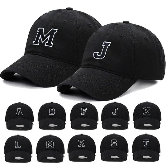 Initial Letter A-Z Embroider Baseball Cap For Men Womne High Quality Soft Cotton Fashion Team Sport Visors Snapback Caps