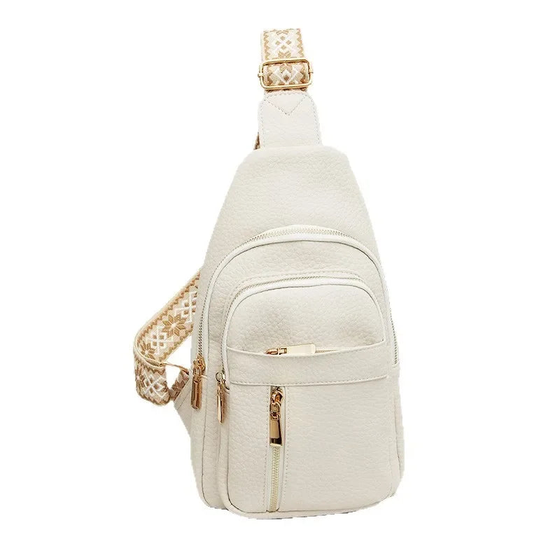 Fashionable Soft Leather Crossbody Bag Women's Backpack Retro Style Internal Zipper Pocket PU Material Non-AE Brand Origin