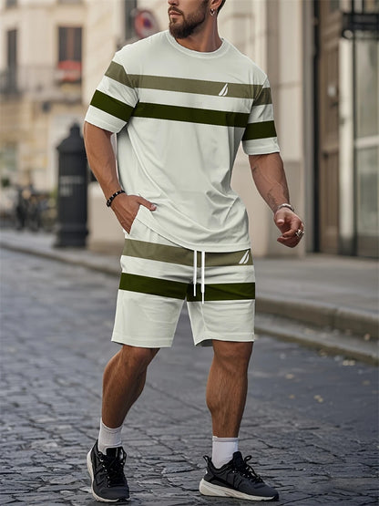 Zomer herenshorts met korte mouwen, gepersonaliseerd logo bedrukte shorts met korte mouwen, losse, ademende, casual mode