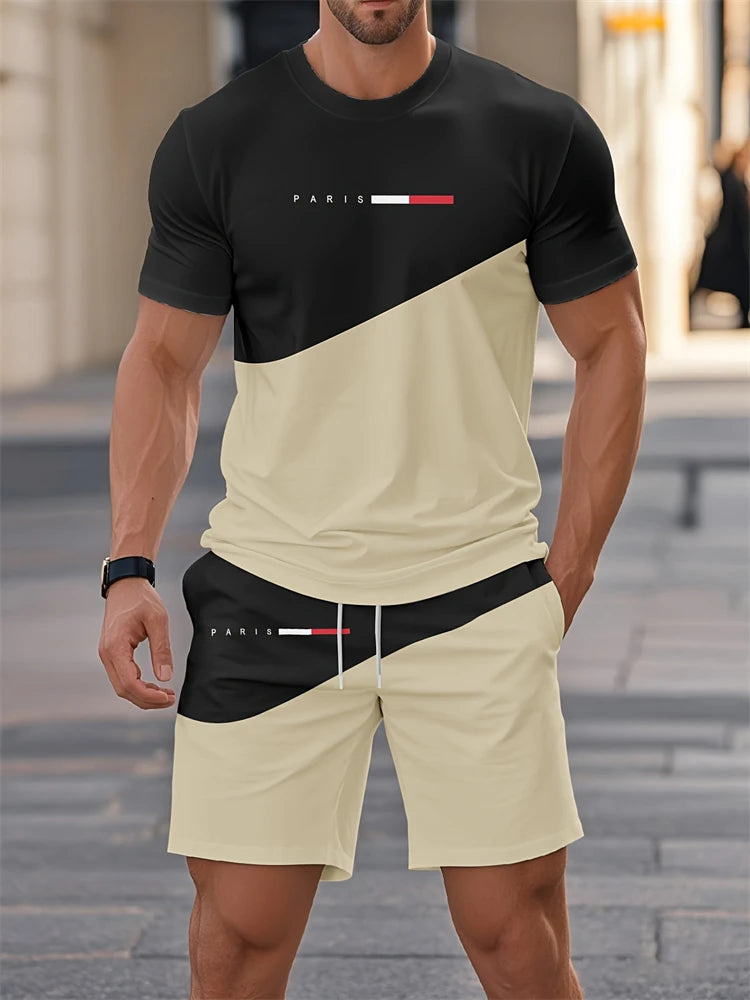 Zomer herenshorts met korte mouwen, gepersonaliseerd logo bedrukte shorts met korte mouwen, losse, ademende, casual mode