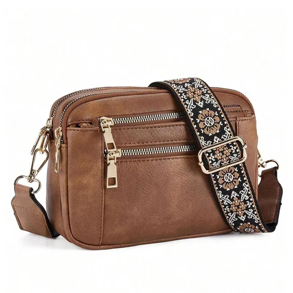 Retro modeklassieker, multifunctionele damestas, crossbodytas met schouderband met ritssluiting, kleine vierkante tas, geschikt voor kantoor