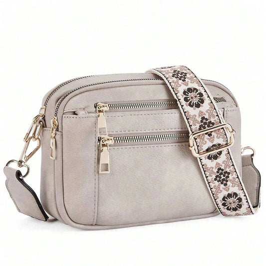 Retro modeklassieker, multifunctionele damestas, crossbodytas met schouderband met ritssluiting, kleine vierkante tas, geschikt voor kantoor