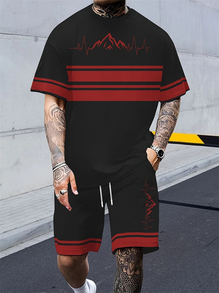 Zomer herenshorts met korte mouwen, gepersonaliseerd logo bedrukte shorts met korte mouwen, losse, ademende, casual mode