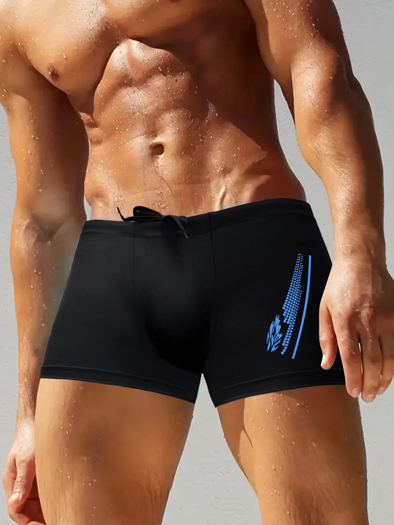 Zwembroek met modedrukken Heren Sneldrogende strandboxershorts met trekkoord Zwemkleding voor jongens Onderbroeken