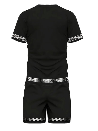 Summer 2025 Bestseller Men's Set Casual and fashionable 3D printed outdoor streetwear